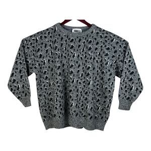 Vintage Forelli Internazionale Oversized Pullover Sweater Made In USA Cheetah
